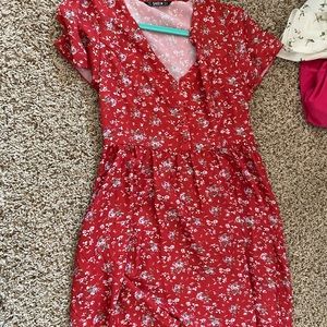Shein Red floral dress Size M